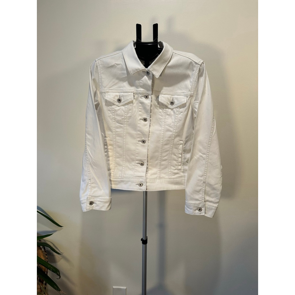 Levi’s White Denim Trucker Jacket | Classic Button | Layering Essential | XL